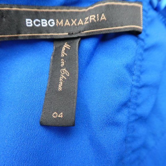 SiLK BCBGMaxAzria Strapless Asymmetrical Dress Enid Fringe Patchwork Boning 4 - Picture 10 of 11